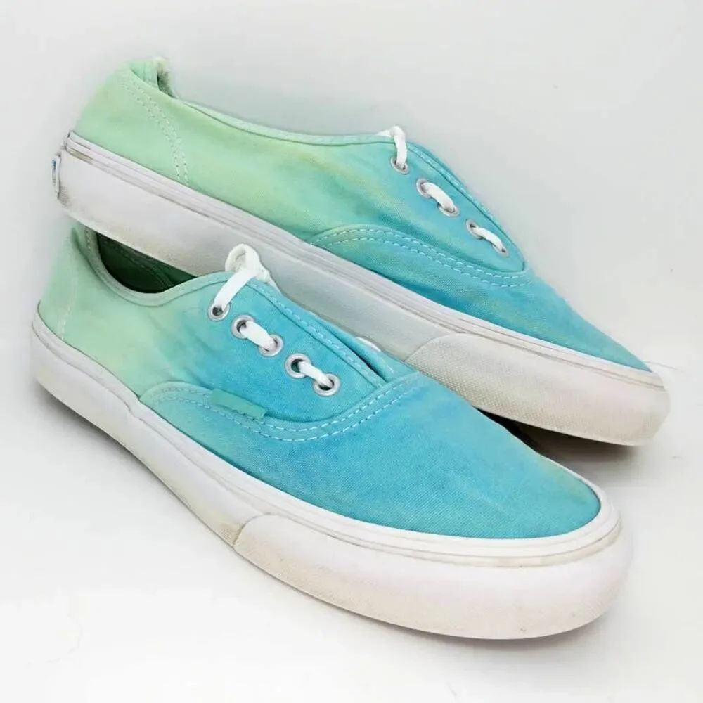 Vans Authentic Womens Pre-owned Blue-Green Teal Sneakers - sz. 8